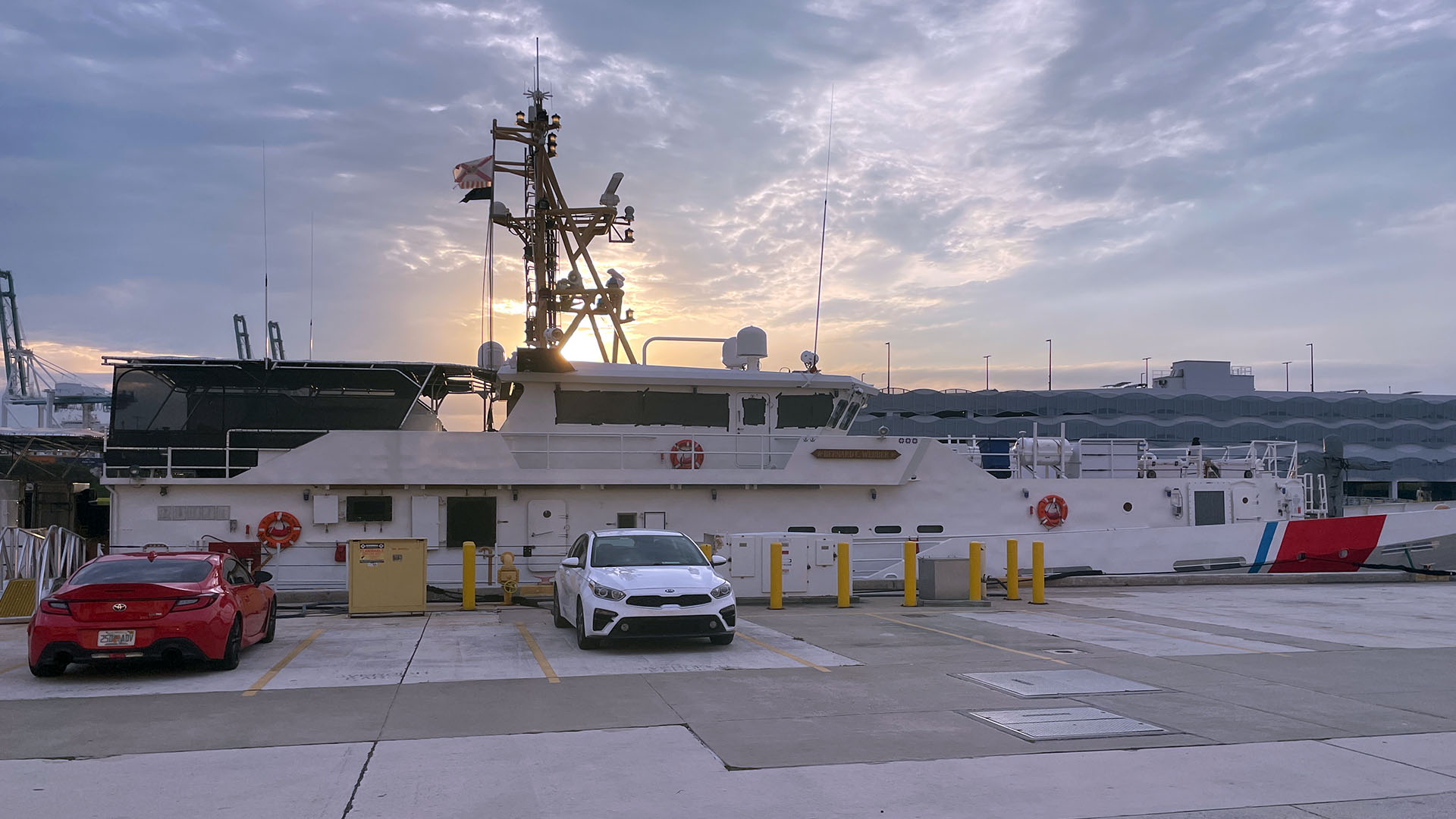 Coast Guard boat - sunset